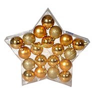 EverGreen® Guľa ×20 ks, 3 druhy, priemer 6 cm, farba zlatá - Vianočné ozdoby