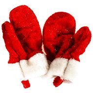 EverGreen® Plüss gyermek karácsonyi kesztyű, színe piros-fehér - Karácsonyi díszítés