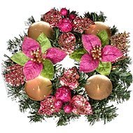 EverGreen® Advent wreath - decoration, diameter 25 cm, colour pink-gold - Christmas Ornaments