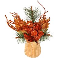 EverGreen® Stol. arrangement - branch with magnolia, height 23 cm, colour copper - Christmas Ornaments