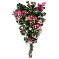 EverGreen® Decorated curtain, height 45 cm, colour pink-gold - Christmas Ornaments