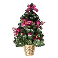 EverGreen® Feldíszített fali lucfenyő, magassága 55 cm, színe rózsaszín-arany - Karácsonyi díszítés