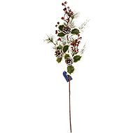 EverGreen® Vetva zasnežená so šiškami, výška 80 cm, farba zeleno-čeveno-biela - Vianočné ozdoby
