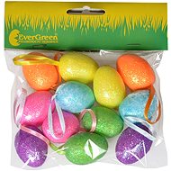 EverGreen Glitter Egg 12 pcs, height 4 cm, colour multicoloured - Easter Decoration