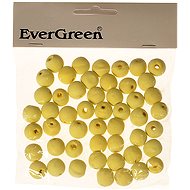 EverGreen Wooden beads 50 pcs, 1,6 cm, yellow - Beads