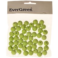 EverGreen Wooden beads 50 pcs, 1,6 cm, green - Beads