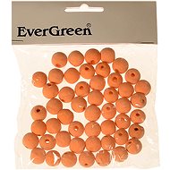 EverGreen Wooden beads 50 pcs, 1,6 cm, orange - Beads