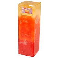 EverGreen Candle marble prism, size 5 x 5 x 15 cm, colour red-yellow - Candle