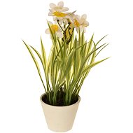 EverGreen Daffodil in a Pot, Height of 22cm, White Colour - Artificial Flower
