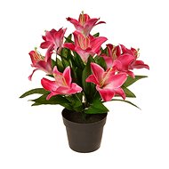 EverGreen Lily in a Pot, Height of 30cm, Pink Colour - Artificial Flower