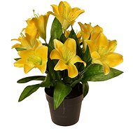 EverGreen Lily in a Pot, Height of 30cm, Yellow Colour - Artificial Flower
