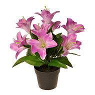 EverGreen Lily in a Pot, Height of 30cm, Purple Colour - Artificial Flower