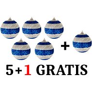 EverGreen set® Glitter balls diameter 7 cm, Set 5+1 Gratis - Christmas Ornaments