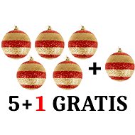 EverGreen set® Glitter balls diameter 7 cm, Set 5+1 Gratis - Christmas Ornaments