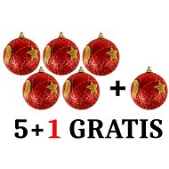 EverGreen set® Glitter balls diameter 8,5 cm, Set 5+1 Gratis - Christmas Ornaments