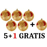 EverGreen set® Glitter balls diameter 8,5 cm, Set 5+1 Gratis - Christmas Ornaments