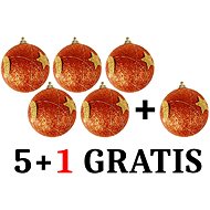 EverGreen set® Glitter balls diameter 8,5 cm, Set 5+1 Gratis - Christmas Ornaments