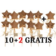EverGreen set® Wooden star 7 cm, set 11+1 Gratis - Christmas Decoration