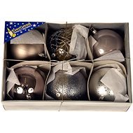 EverGreen Koule mix 6 ks, LUX Box průměr 10 cm - Vánoční ozdoby