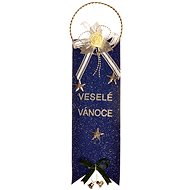 EverGreen Závěs sametový s nápisem "Veselé Vánoce" a se zvonkem, rozměr 10 x30 cm - Vánoční dekorace
