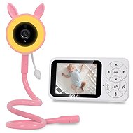 EVOLVEO Baby Monitor N35 with camera, VOX, thermometer, night vision, RGB light, pink - Baby Monitor