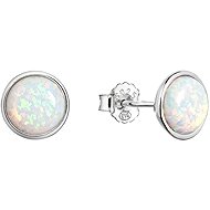 EVOLUTION GROUP 11465.1 white synthetic opal ag earrings 8 mm (AG 925 / 1000; 1 g) - Earrings