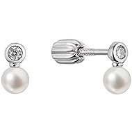 EVOLUTION GROUP 21088.1B white earrings pearl AA 4-4,5 mm ag (AG 925 / 1000; 0,5 g) - Earrings
