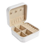 EVOLUTION GROUP SK0001 Jewellery box square zipper, white - Jewellery Box