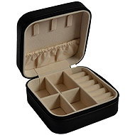 EVOLUTION GROUP SK0001 Jewellery box square zipper, black - Jewellery Box