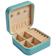 EVOLUTION GROUP SK0001 Jewellery box square zipper, blue - Jewellery Box