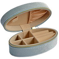 EVOLUTION GROUP SK0002 Jewellery box oval zipper, blue - Jewellery Box