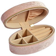 EVOLUTION GROUP SK0002 Jewellery box oval zipper, pink - Jewellery Box