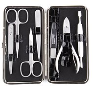 GLOBOS Women's leather manicure 1355-86 black crocodile - Manicure Set