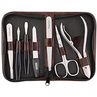 GLOBOS Leather manicure set 994-86 brown - Manicure Set
