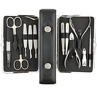 GLOBOS ladies leather manicure set with scissors Solingen 1781-89 black - Manicure Set