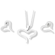 Ewena Silver heart set in surgical steel KM427 - Jewellery Gift Set