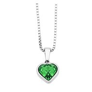 Ewena Chain with heart pendant green FJ754 - Necklace