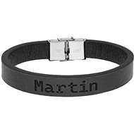 Ewena Black leather bracelet with the name Martin - Bracelet