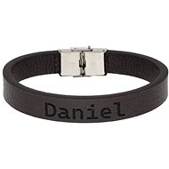 Ewena Brown leather bracelet with the name Daniel - Bracelet