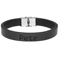 Ewena Black leather bracelet with the name Peter - Bracelet