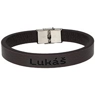 Ewena Brown leather bracelet with the name Luke - Bracelet