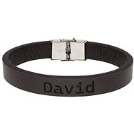 Ewena Brown leather bracelet with the name David - Bracelet