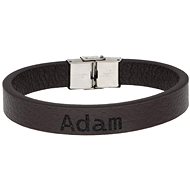 Ewena Brown leather bracelet with the name Adam - Bracelet