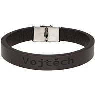 Ewena Brown leather bracelet with the name Vojtech - Bracelet