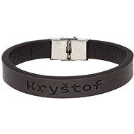 Ewena Brown leather bracelet with the name Christopher - Bracelet
