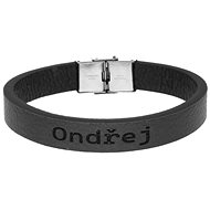 Ewena Black leather bracelet with the name Andrew - Bracelet