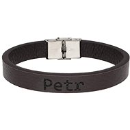 Ewena Brown leather bracelet with the name Peter - Bracelet