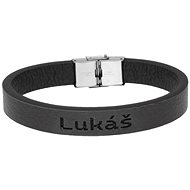 Ewena Black leather bracelet with the name Luke - Bracelet