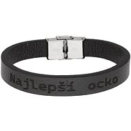 Ewena Leather bracelet black Best Dad - Bracelet