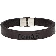 Ewena Brown leather bracelet with the name Thomas - Bracelet